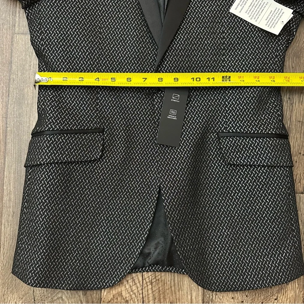 JF J. Ferrar Evening Jacket Suit Sport Coat Blazer Sz 36 Reg Black Silver